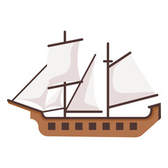 Historic caravel ship illustration
