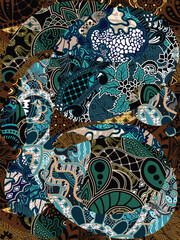 abstract pattern background design with classic batik motif