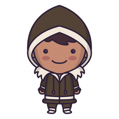 Alaska cute character boy flat