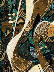 abstract pattern background design with classic batik motif