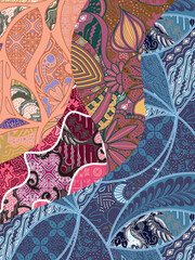 abstract pattern background design with classic batik motif