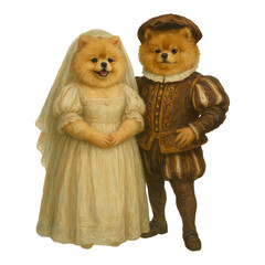 PNG Regal dogs in wedding attire