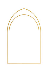 Simple White Islamic Arch Background with Thin Gold Outline, Minimalist Vector for Eid