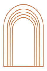 Minimalist Boho Islamic Arch Background with Terracotta Lines, Vector Template for Ramadan
