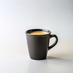 Hot black coffee on white surface