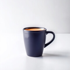 Hot black coffee on white surface