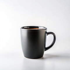 Hot black coffee on white surface