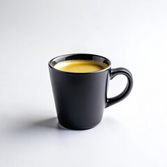 Hot black coffee on white surface
