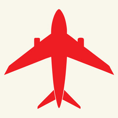 Clean modern vector silhouette of an airplane in flight for aviation themes