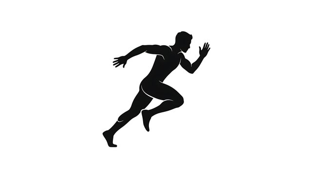 Dynamic runner silhouette conveys speed, agility, and athletic power for fitness campaigns and sports branding projects