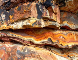 Striking geological formation exhibiting layers of sedimentary rock with vibrant colors