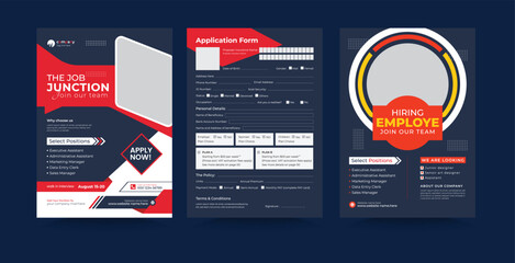 We are hiring job vacancy template, CV resume template design, Job offer leaflet template, cover, a4 size