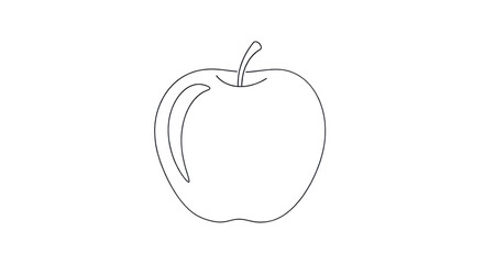 Obraz premium Simple Outline Apple Vector Icon Illustration for Healthy Food, Nutrition, Fruit, and Organic Produce Concepts, Ideal for Web Design, Mobile Apps, and Educational Materials isolated PNG with