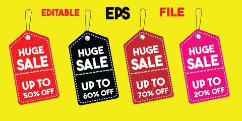 Set of Price Tags for Big Sale Promotion