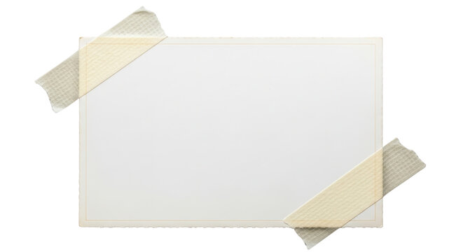 Blank notecard with masking tape isolated PNG with Transparent Background