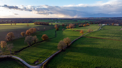 Paysage rural autour des berges de la rivière Allier autour de la commune d'Aubigny dans le...