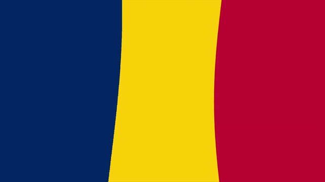 Full screen loop video of Chad flag. 4k animation