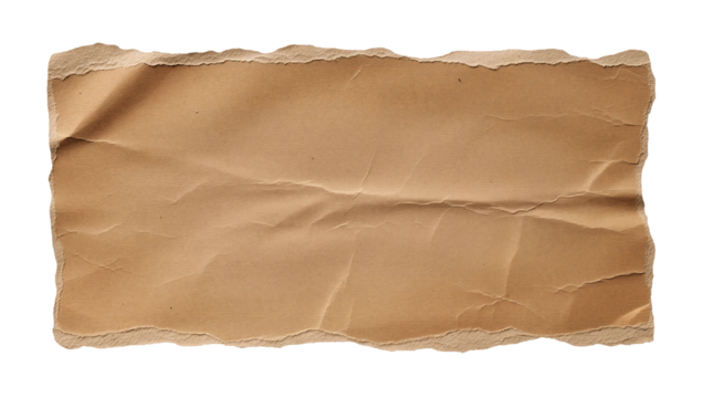 Torn Brown Paper Texture Background with Ripped Edges and Crumpled Surface
