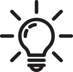 Simple light bulb icon representing idea innovation and creative thinking