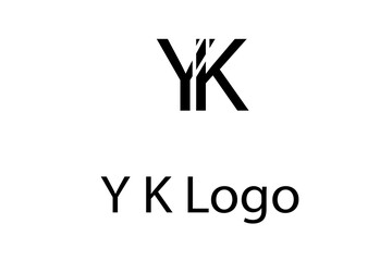 YK letter logo design with modern minimalist typography, bold clean monogram style, creative professional branding mark, high quality vector logo for business identity, apparel, social media, digital 