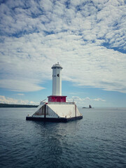 Lighthouse  in northern Lake Huron in the Great Lakes