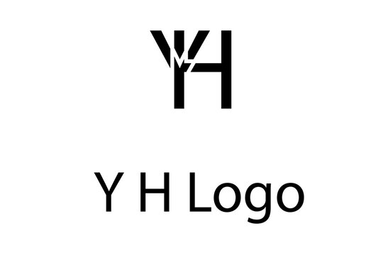 YH letter logo design with modern minimalist typography, bold clean monogram style, creative professional branding mark, high quality vector logo for business identity, apparel, social media, digital