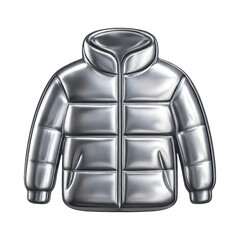 Fototapeta premium PNG Metallic puffer jacket illustration.