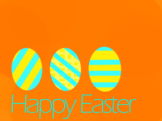 Easter chick eggs on orange background 