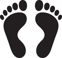 Black footprints isolated on white background simple graphic design element