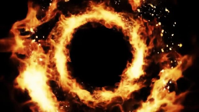 Fiery Portal - A Mesmerizing Ring of Fire Animation.