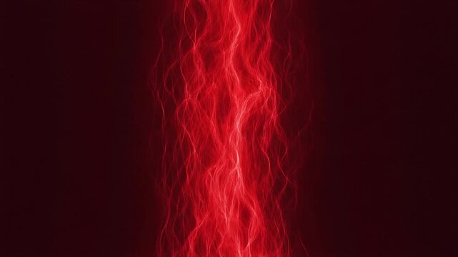 Abstract red electromagnetic lightning and smoke textures create a fiery inferno of hot energy with burning orange flames and flickering light against a black background