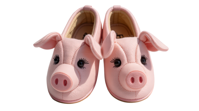 Adorable Pig Slippers Charming Footwear Cute Animal Design Comfort Style Cozy Shoes Childrens Fashion Playful Pink Piggy Nose Whimsical Detail
