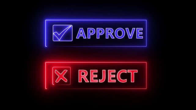 Choices between right and wrong symbols concept on the transparent background. Yes or No decisions, crisis decision making. Motion graphics of approve or reject concept. 4k video animation.