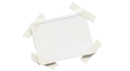Blank note card message attached with tape isolated PNG with Transparent Background