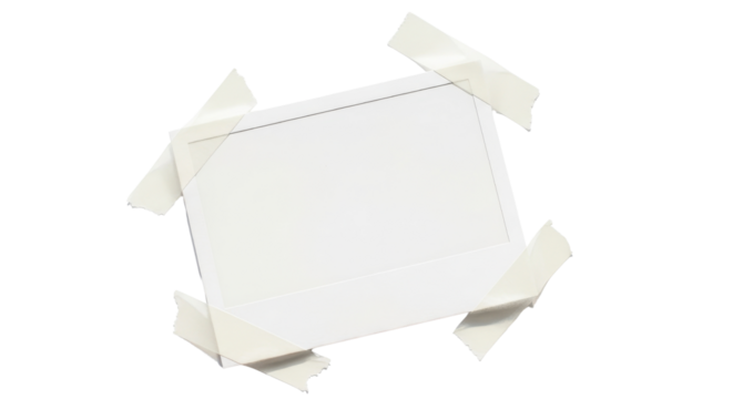 Blank note card message attached with tape isolated PNG with Transparent Background