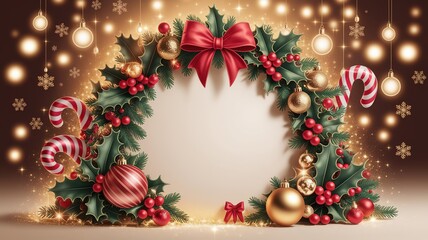 hires for Christmas background new year and presentation 16 9 size with items flower and decoration with gifts, accessories and colored balls 
