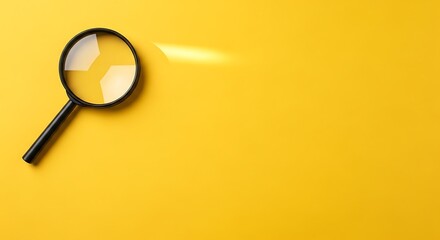 Focus on the details with a sleek magnifying glass on a vibrant yellow background, perfect for highlighting key information and enhancing visual clarity