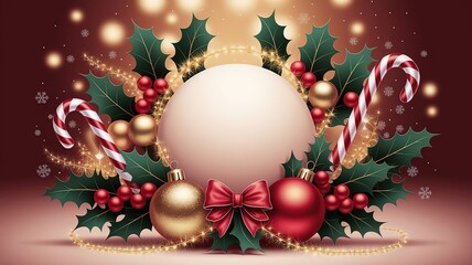 hires for Christmas background new year and presentation 16 9 size with items flower and decoration with gifts, accessories and colored balls 
