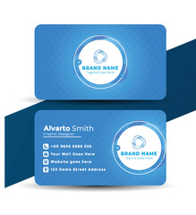 Modern blue business card template design with professional layout