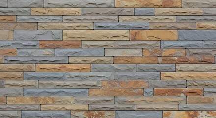 Textured brick wall background with various colors and detailed patterns