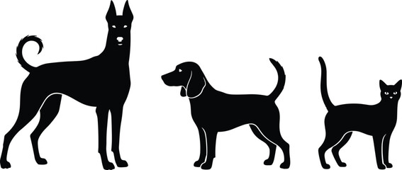 The definitive mega-vector-pack: an exhaustive collection of cheerful cartoon dog characters and detailed silhouettes of popular canine breeds for any design project.