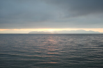 滋賀県 月見浜の朝焼けの絶景