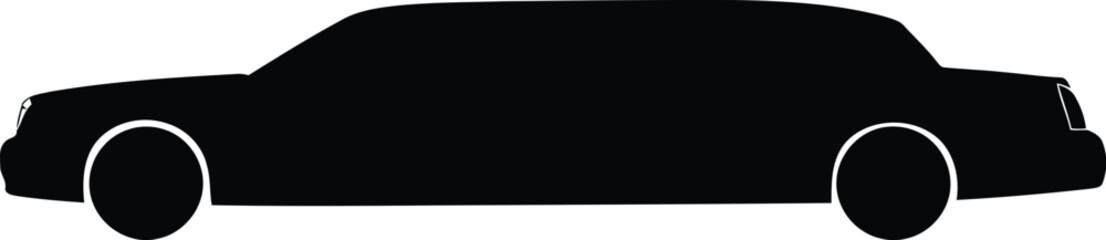 Black limousine silhouette - luxury car vector icon © Vector Artist BD 