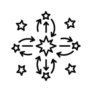 Star impact and interactive flow, dynamic cause and effect icon