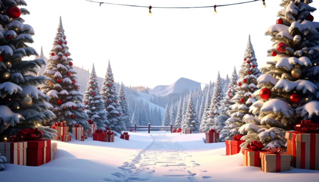 christmas tree in snowChristmas tree covered in snow, perfect for holiday designs, winter scenes, festive cards, seasonal decorations, and digital creative projects. - Powered by Adobe