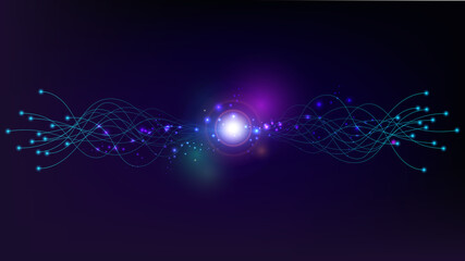 High Speed Cyber Data Futuristic Fiber Optic Light Stream and Digital Connection