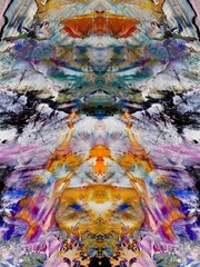 Naklejka premium Abstract art background . Hand painting artwork on canvas .