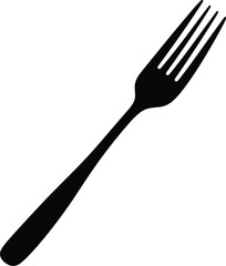 Black fork silhouette on white background
