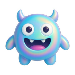 Fototapeta premium PNG Cute iridescent cartoon monster