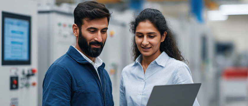 Indian Professionals Collaborating on Technology Project in Modern Office Setting - Powered by Adobe